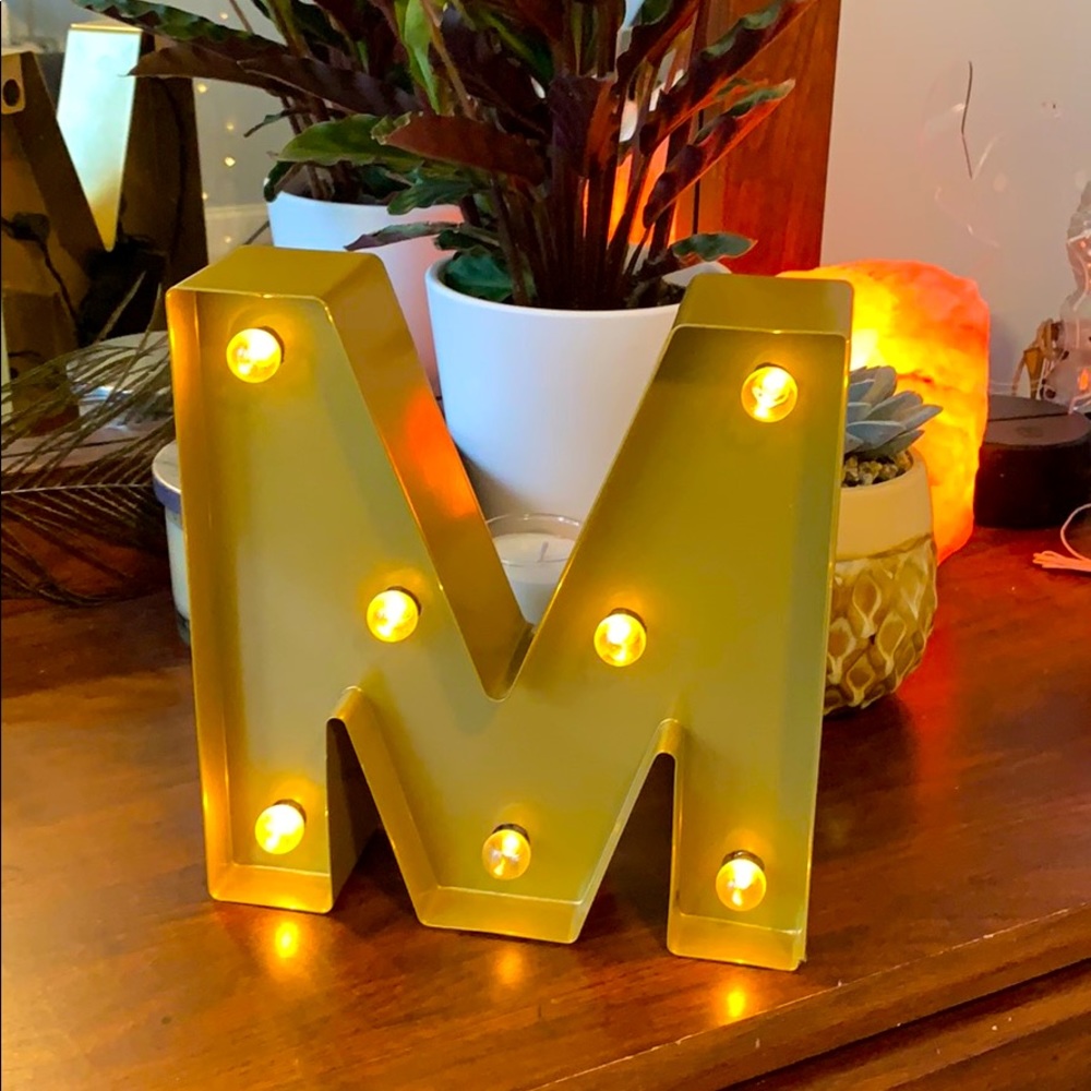Metal Light-Up “M” Decor